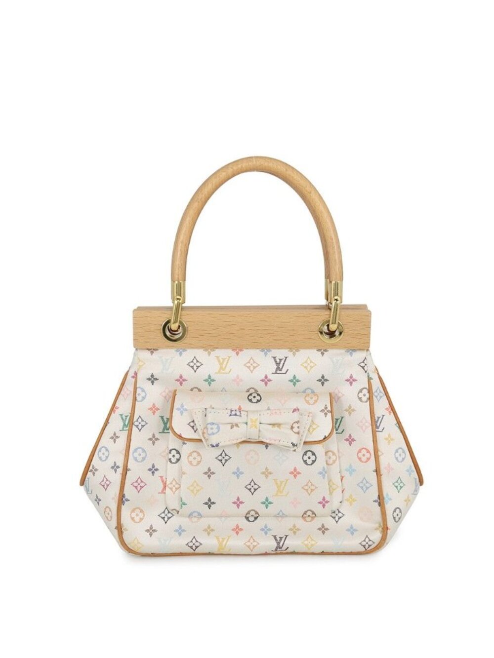 Louis Vuitton Handbag Monogram Multicolor Satin Abelia Bag White